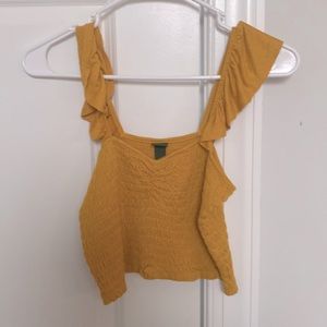 Yellow ripped cropped tank